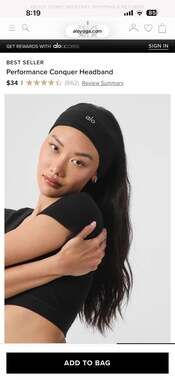 Alo Yoga Performance Conquer Headband Black & White Set of 2